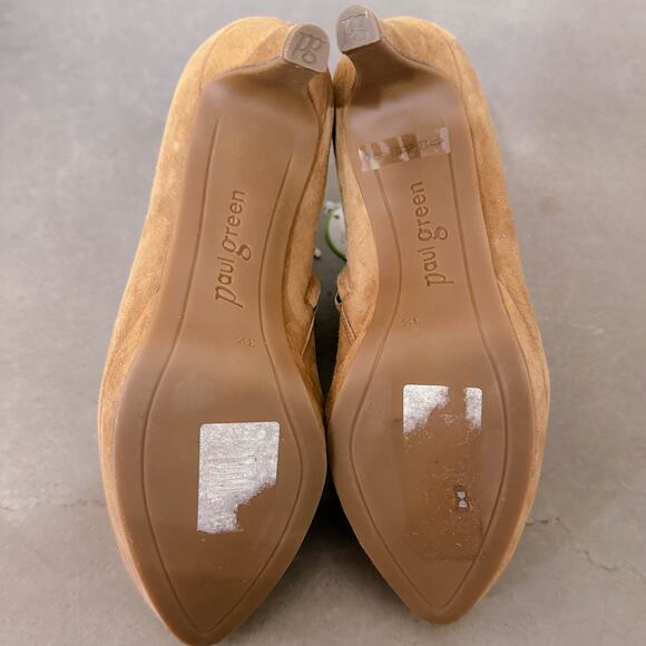 Paul Green Elle Suede Leather Heel Pointed Ankle Fall Boots Tan Brown sz 3.5 NWT - Picture 10 of 13